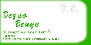 dezso benye business card